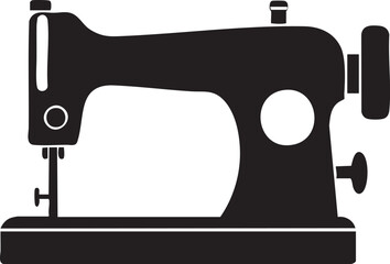 sewing machine vector icon,Silhouette sewing machine black color