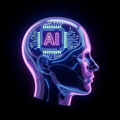 Futuristic digital brain concept representing artificial intelligence and advanced computing power in a human mind