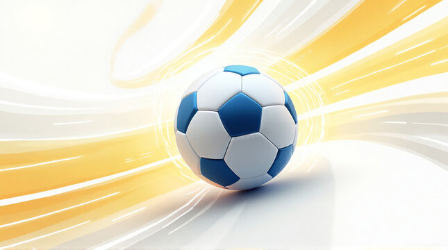 Hyper-Speed Soccer Ball in Yellow Motion Blur

