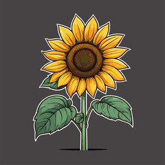 vector image of a graceful sunflower