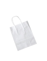 Small white paper shopping bag with handles.