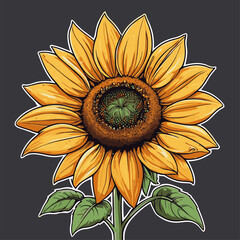 vector image of a graceful sunflower