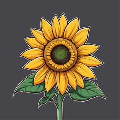 vector image of a graceful sunflower