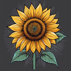 vector image of a graceful sunflower