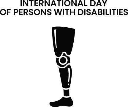 International Day of Persons with Disabilities logo with prosthetic leg icon - Powered by Adobe