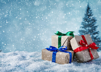 Christmas Gifts in the Snow