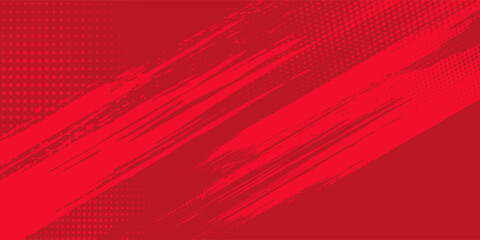 Red Background red and crimson pop art background with halftone dots in comic vector © Srijayanti