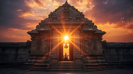 Divine Sunrise in temple