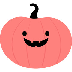 Cute Pink Pumpkin With Happy Jack O Lantern Face For Halloween Season Festive Autumn Decoration