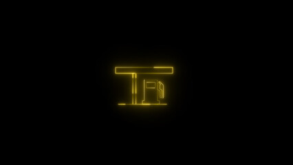 Obraz premium Fuel dispenser icon, gas station pump in black Background