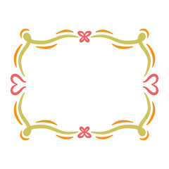 Quirky Horizontal Rectangular Frame with Orange and Green Accents