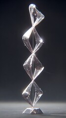 of holographic shards twisting into luminous vortex in darkness