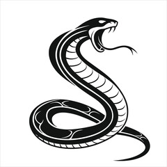 Fototapeta premium Modern Snake Black Silhouette Vector Design