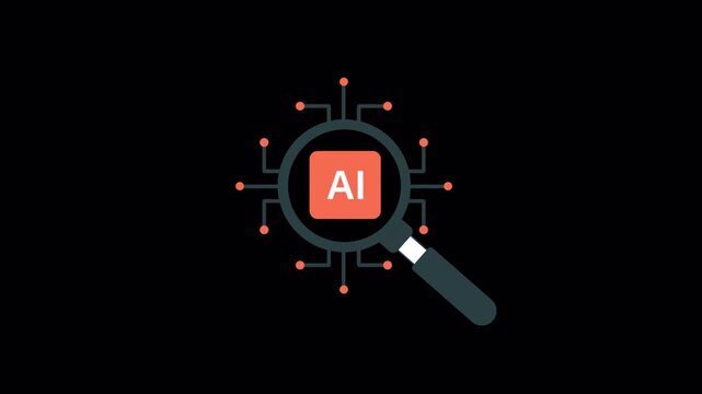 Animated Artificial Intelligence Research and AI Analysis Concept Video - Transparent