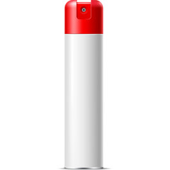 A Red And White Aerosol Spray Can With A White Body And Red Top Isolated On A Transparent Background Ready For Product Placement