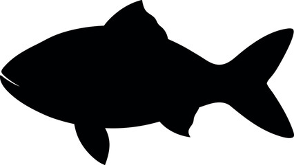 Fish Silhouette Design Icon,Black color Fish Silhouette Set,