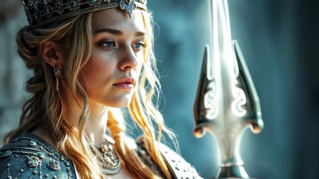 The young queen is ready for war. Excalibur becomes the personification of royal virtue: wisdom, courage,