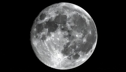 Naklejka premium High Resolution Full Moon Against Black Space