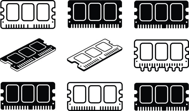 Collection of RAM Modules in Various Styles and Perspectives