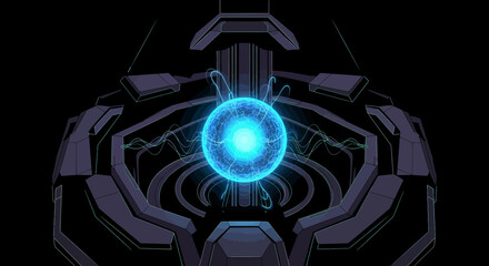 Futuristic Glowing Orb Power Core.