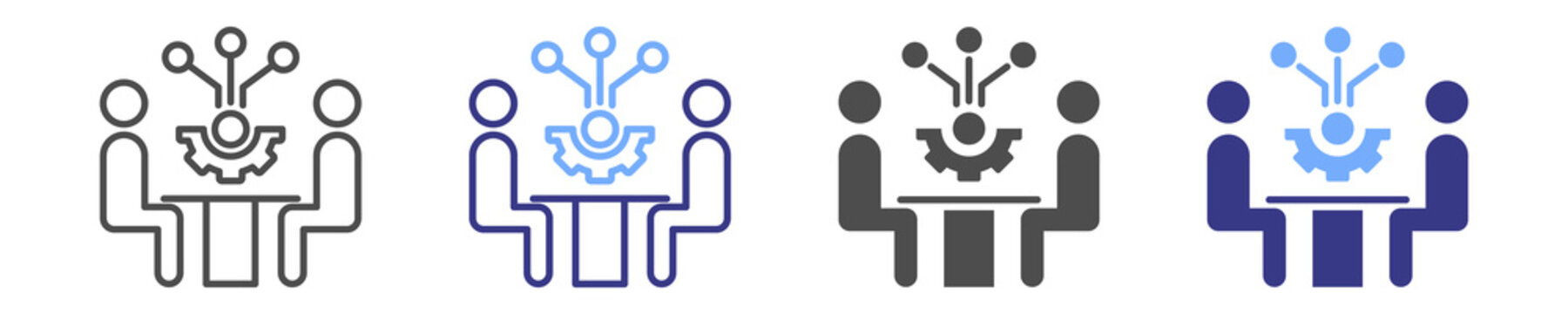 IT consulting icon set multiple style