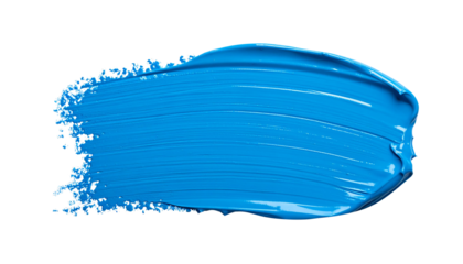 textured abstract blue paint stroke isolated on transparent background, png