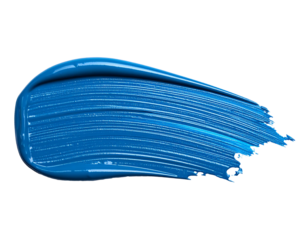 textured abstract blue paint stroke isolated on transparent background, png