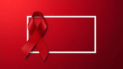 Red ribbon symbol of awareness for world aids day 