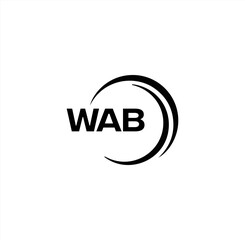 WAB set ,WAB logo. W A B design. White WAB letter. WAB, W A B letter logo design. Initial letter WAB letter logo set, linked circle uppercase monogram logo. W A B letter logo vector design.