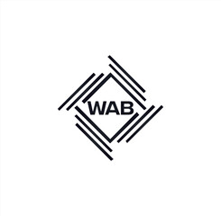 WAB set ,WAB logo. W A B design. White WAB letter. WAB, W A B letter logo design. Initial letter WAB letter logo set, linked circle uppercase monogram logo. W A B letter logo vector design.