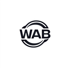 WAB set ,WAB logo. W A B design. White WAB letter. WAB, W A B letter logo design. Initial letter WAB letter logo set, linked circle uppercase monogram logo. W A B letter logo vector design.