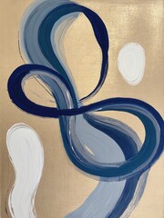 Abstract hand drawn nostalgic oil painting art wallpaper. Abstract oil painting, painting on canvas, carpet pattern art illustration.