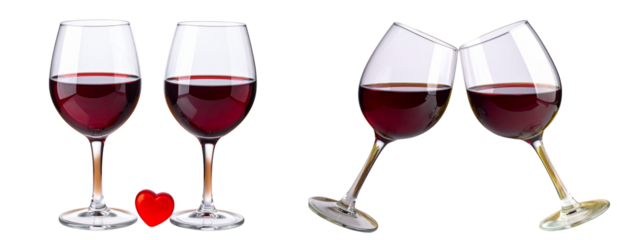 Set of Romantic Wine Toast