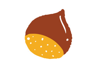 手描きの可愛い栗のイラスト
