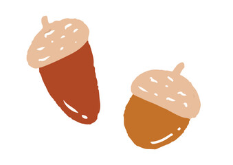 手描きの可愛いどんぐりのイラスト