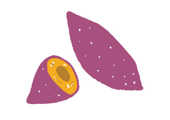 手描きの可愛いさつまいものイラスト