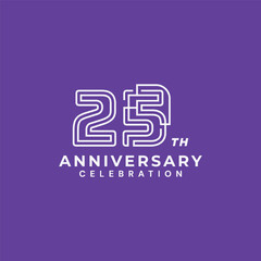 25 Th Anniversary Celebration Vector Template Design Illustration