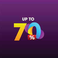 Discount up to 70% off sale  Vector Template Design Illustration