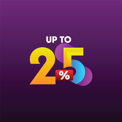 Discount up to 25% off sale  Vector Template Design Illustration