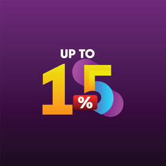 Discount up to 15% off sale  Vector Template Design Illustration
