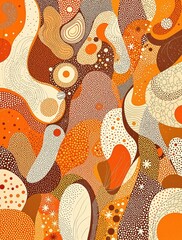 Abstract painting, art work, golden texture production. Ink painting