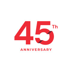 45 Th Anniversary Celebration Vector Template Design Illustration