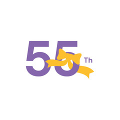 55 Th Anniversary Celebration Vector Template Design Illustration