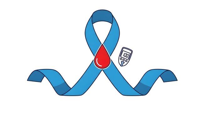 Diabetes Awareness Blue Ribbon Icon