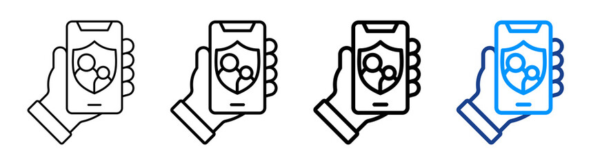 Parental Control Icon Different Style Outline Collection Set
