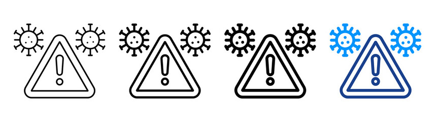 Virus Warning Icon Different Style Outline Collection Set