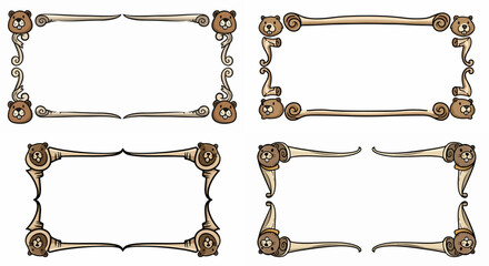 Beaver border frames set for creative projects