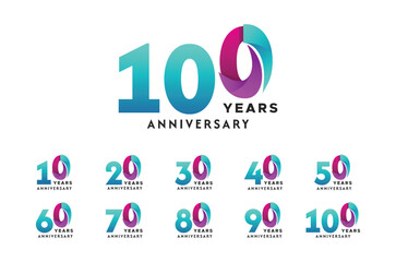 100 Years Anniversary Celebration Gradient Vector Template Design Illustration