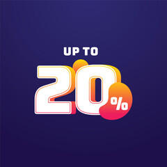 Discount up to 20% sale off Vector Template Design Illustration