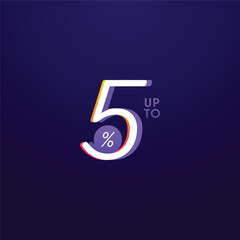 Discount up to 5% sale off Vector Template Design Illustration